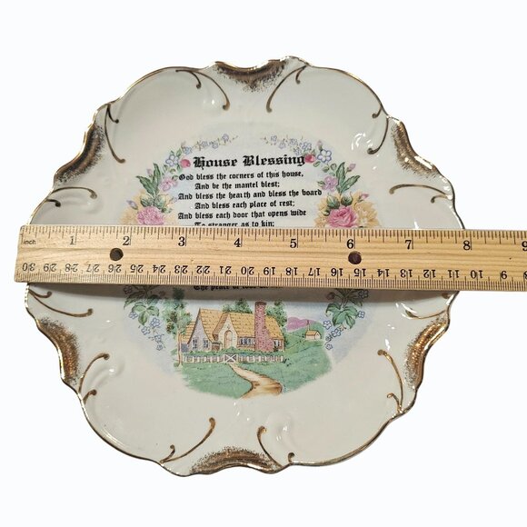 Vintage House Blessing Wall Hanging Plate Made in Japan - Picture 8 of 9